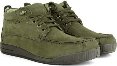 

Woodland Leather High Ankle Sneakers For Men(Green, Ogreen