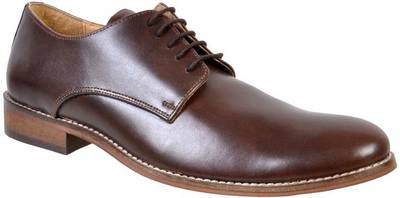 Hirel's Brown Leather Derby Lace Up Shoes
