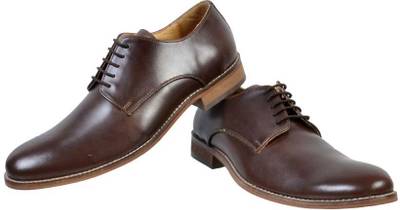 Hirel's Brown Leather Derby Lace Up Shoes