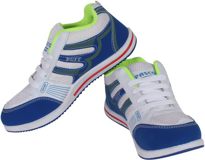 

Pasco Puff White Blue Green Pasco Sports Running Shoes For Men(White, Blue, Green)