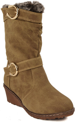 

Flat n Heels Boots For Women(Khaki)