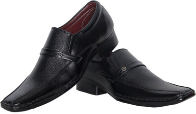 

Azzaro Black Cowboy Slip On Shoes For Men(Black
