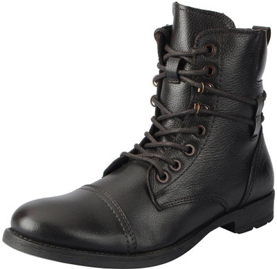 FAUSTO High Ankle Boots For Men(Black, Brown