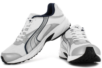 Puma Volt. II Ind. Men Running Shoes For Men(White, Silver), White;silver metallic;dark denim