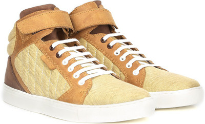 

Ruosh Genuine Leather Mid Ankle Sneakers For Men(Multicolor, Tan/light brown