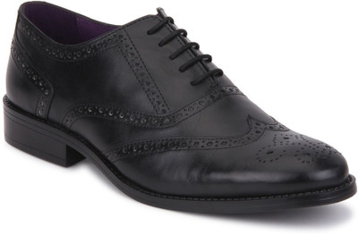 

Knotty Derby Wing Cap Brogue Formal Shoes For Men(Black