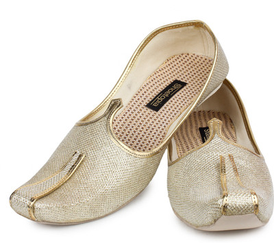 

Shoetopia Mojaris For Men(Gold), Golden