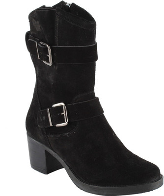 

Salt N Pepper 14-391 Juliet Black Suede Boots Boots For Women(Black