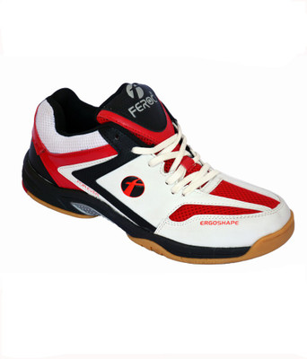 

Feroc Badminton Shoes For Men(White, Red