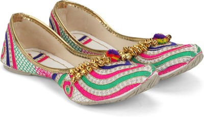 

Jayn Martin Ethnic Jutis For Women(Multicolor, White::pink::blue::green