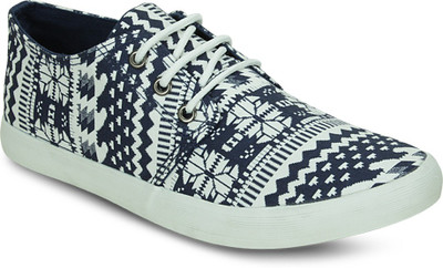 

Get Glamr PRINTED LACE UPS Canvas Shoes For Men(Blue)