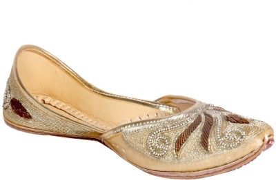 

Panahi Diamond Moti Jari Stylish Mojaris Jutis For Women(Gold