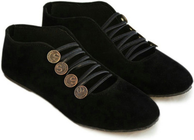 

Footrendz Elegant Velvet Casual Shoes For Women(Black