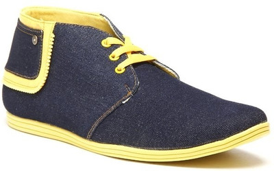 

Zapatoz Denim Yellow Zipper Ankle Length Sneakers For Men(Yellow, Blue, Red, Blueyellow
