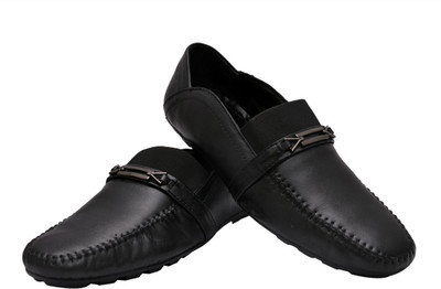 

Bxxy Black Leather Loafers For Men(Black