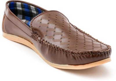 

TheWhoop Mens Brown Checks Casual Shoes Loafers For Men(Brown
