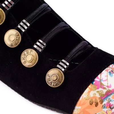 Myra Black Printed Bellies