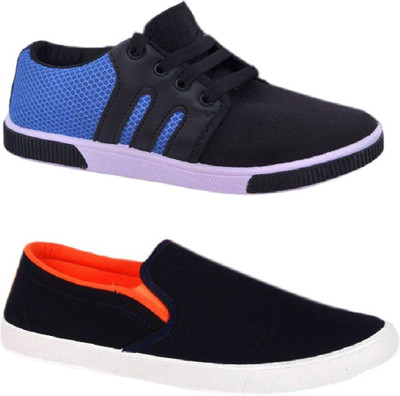 

Tyashya Sneakers For Men(Multicolor, Black & blue & orange