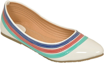 

Bare Soles Multi-Stripe Bellerina Bellies For Women(White