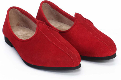 

Bare Skin Red Suede Jalsa Jutis For Men(Red