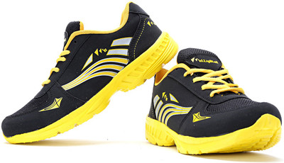 

Elligator Black Running Shoes For Men(Black, Yellow