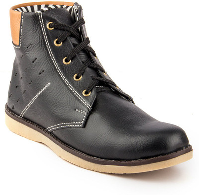

Golden Sparrow Mens High Ankle Boots For Men(Black, Tan)
