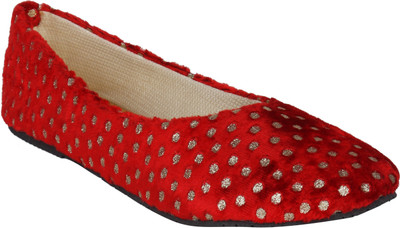 

Stylistry Maxis Toni Red & Golden Dots Women Closed Toe Bellies For Women(Red
