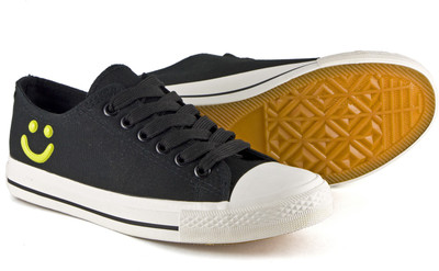 DeVEE Always Smile 2.0 Black Canvas Shoes For Women(Black