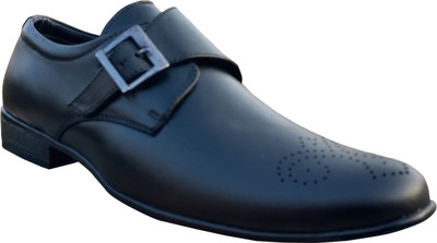 3 Wolves Monk Strap For Men(Black