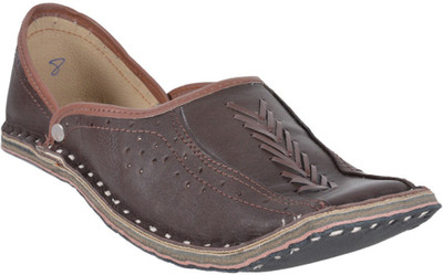 

DFR Ethnic Shoe Jutti-Redish Brown For Men(Brown, 04 brown