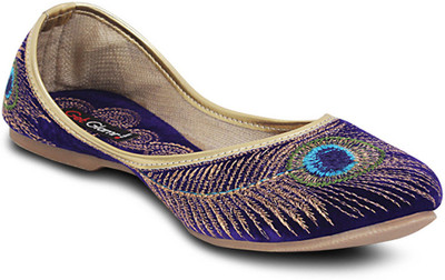 

Get Glamr Designer Mojaris For Women(Blue