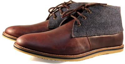 

A by Arden Venice Herringbone Chukka Casual Shoes For Men(Brown, Navy