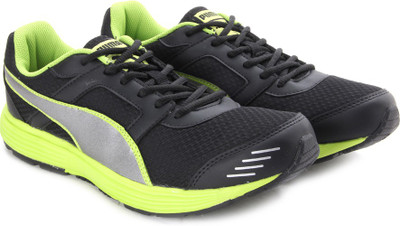 

Puma Harbour Fashion DP Men Running Shoes For Men(Black, Black-puma silver-lime punch