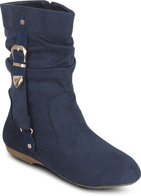 

Get Glamr Druna Zipper Boots For Women(Blue)