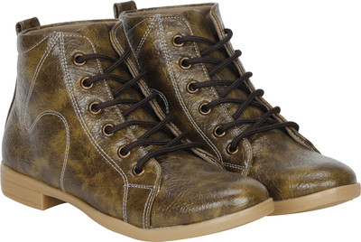 

Kraasa Decent Boots For Women(Green, Mehandi