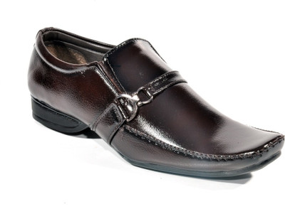 

Big Wing Shiny Brown Slip On Shoes For Men(Brown)