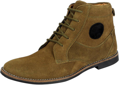 

FAUSTO Stylish Boots For Men(Olive, Mehendi