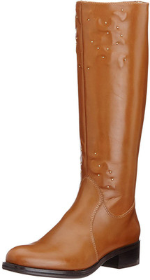 

Saint G Women Tan Leather Long Boots For Women(Tan