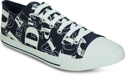 

Get Glamr PRINTED LACE UPS Canvas Shoes For Men(Blue)