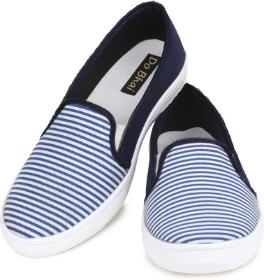 

Do Bhai Slip On Sneakers For Women(Blue, White