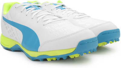 

Puma evoSPEED R 3.4 Cricket Shoes For Men(Multicolor, White-atomic blue-safety yellow