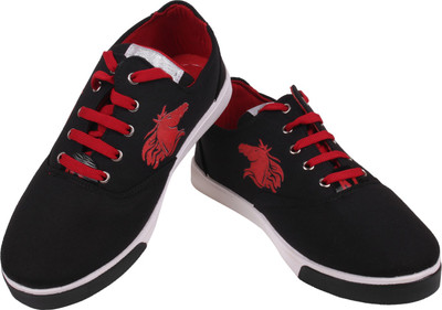

World Wear Footwear Canvas Shoes For Men(Black, Red