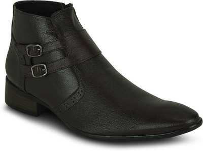 

Kielz Kielz Brown Zipper Stylish Boots Monk Strap For Men(Black)