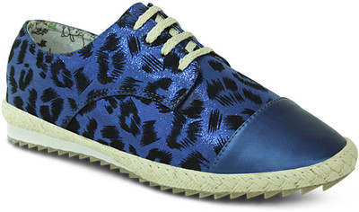 

Get Glamr Designer Lace Ups Canvas Shoes For Women(Blue