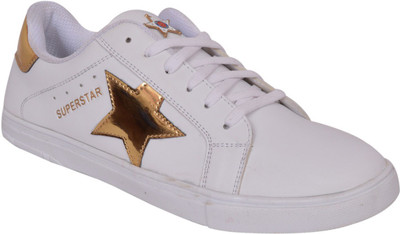 M & M WHITE Sneakers For Men(White, White golden