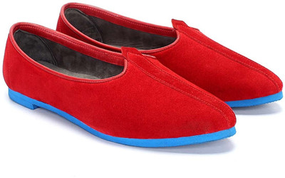 

Bare Skin Red Jalsa with blue Sole For Men(Red), Royal red