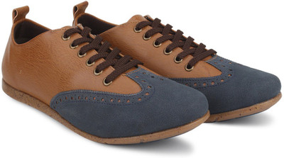 

Knotty Derby Thomas Hiking Brogue Corporate Casuals For Men(Blue, Tan