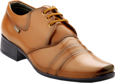 

Zebra Men's Regular 100% Pure s.Leather New Edition Teak Formal Shoes. Lace Up For Men(Beige