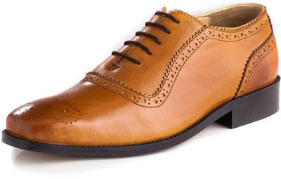Walker Styleways Exquisite Oxford Tan Leather Brogue Lace Up