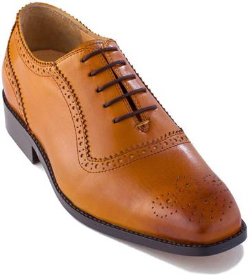 Walker Styleways Exquisite Oxford Tan Leather Brogue Lace Up